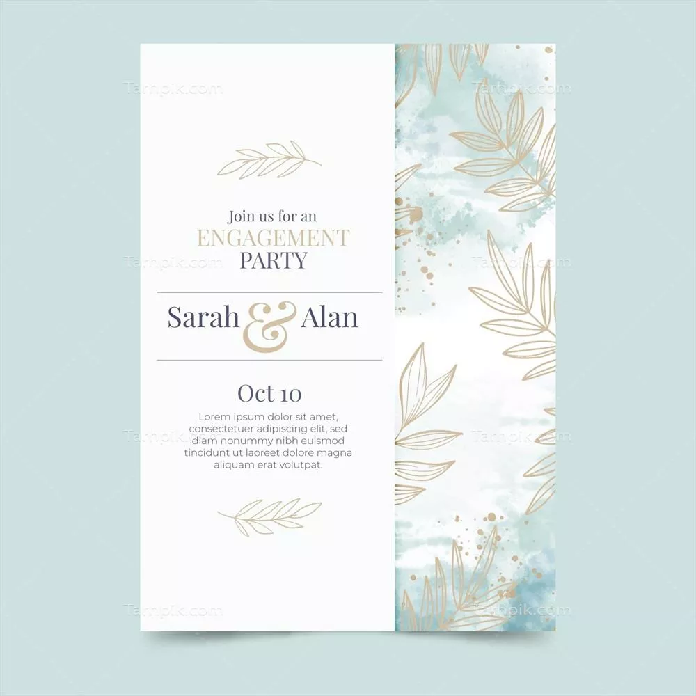 وکتور قالب کارت نامزدی با عناصر شیک و جذاب برای استفاده در طراحی گرافیک