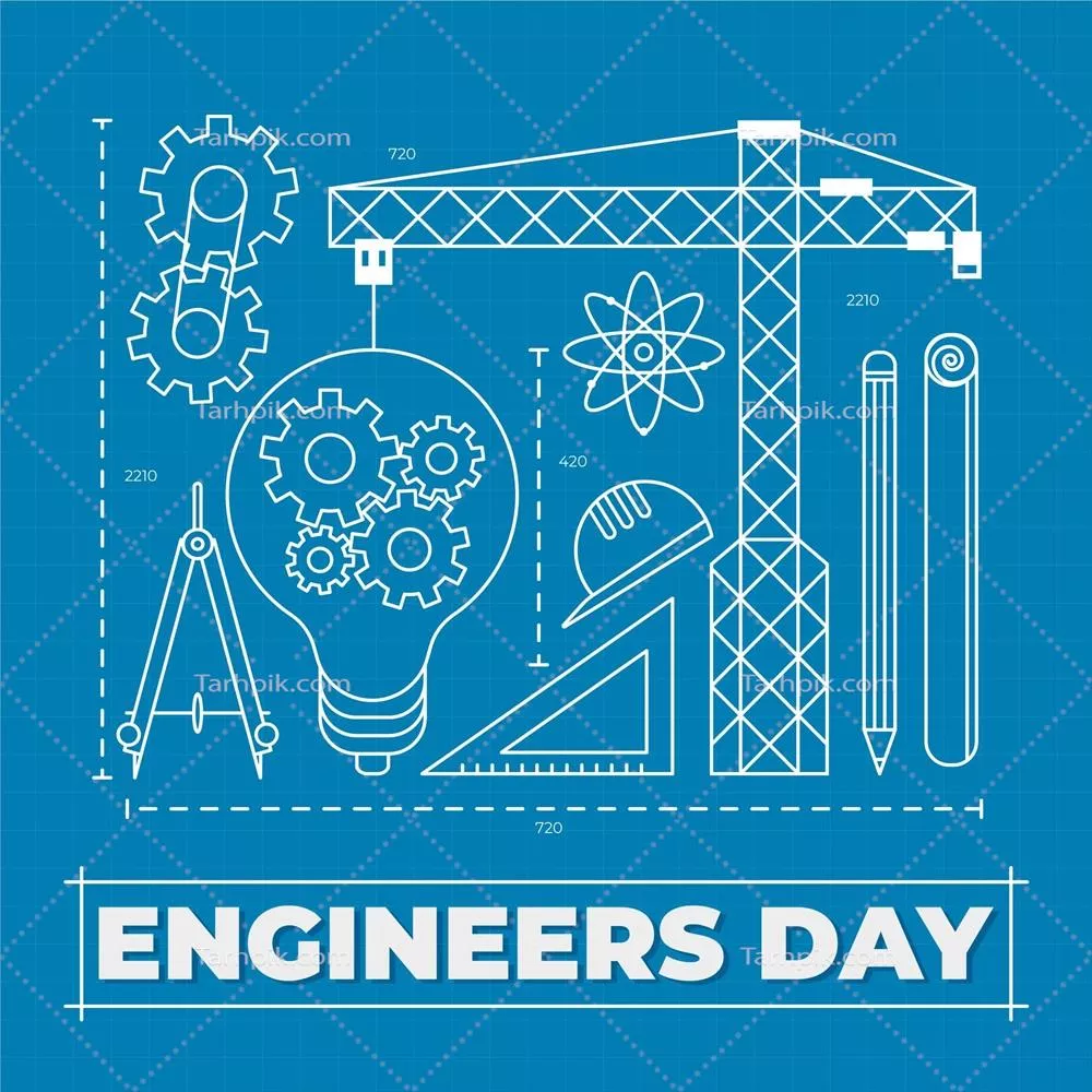 طرح و مفهوم روز مهندسان به صورت وکتوری و گرافیکی