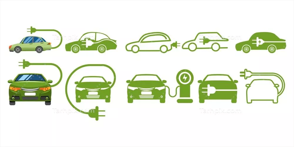 مجموعه طراحی گرافیکی وکتور خودروهای برقی - مجموعه کلیپ آرت