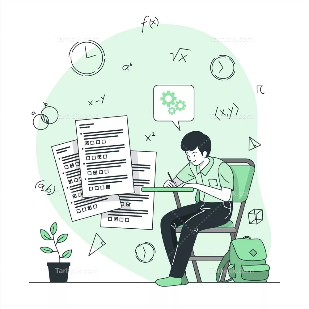 تصویری وکتوری از مفهوم امتحانات و ارزیابی‌ها