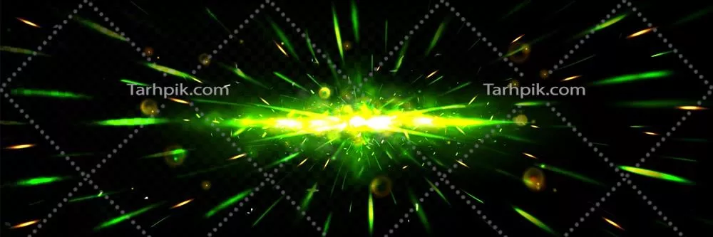 انفجار اثر با جرقهها، نور سبز و دود - وکتور گرافیکی