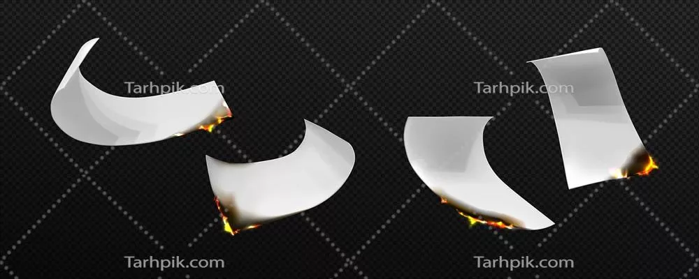 تصویر وکتوری کاغذ در حال سقوط و در حال سوختن با برچسب قابل توجه