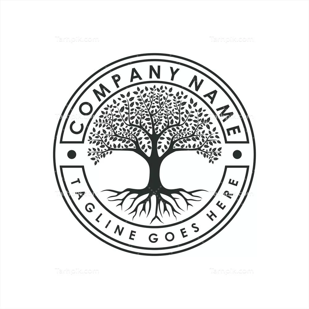 وکتور ایده طراحی لوگوی مهر و نشان درخت خانواده و ارتباطات زندگی