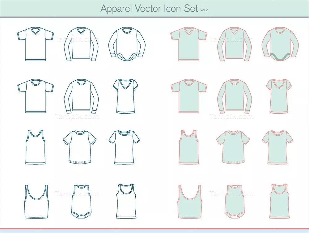 وکتور مدلهای مد و لباس: خط تولید پوشاک پسرانه و نمادهای مد روز