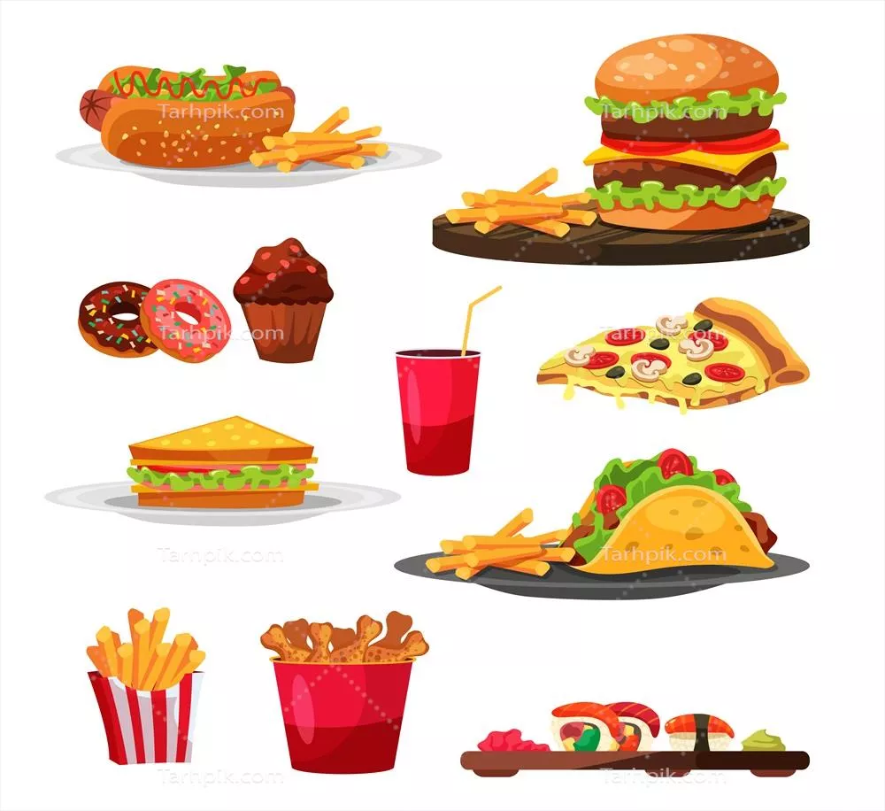 نقشه وکتور کارگر فست فود با جزئیات متناسب و جذاب