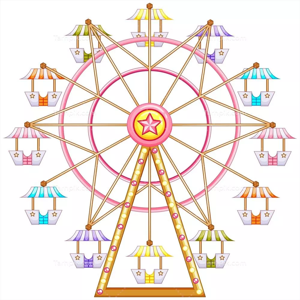 تصویر وکتور از چرخ فلک سواری برای طراحی های گرافیکی