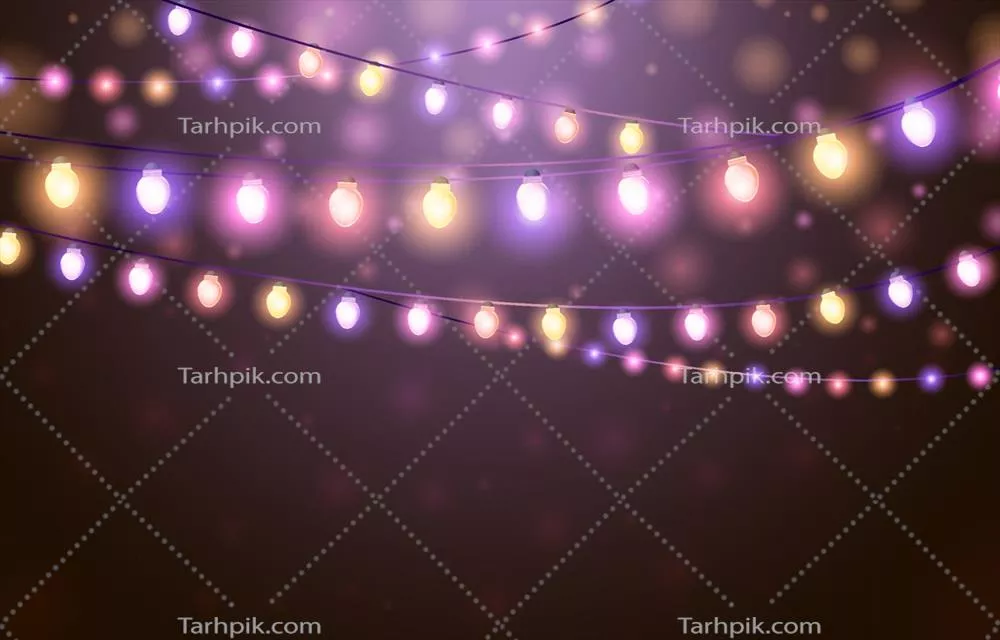 وکتور نورهای جادویی جشنواره با درخشش رنگارنگ و بوکه زیبا
