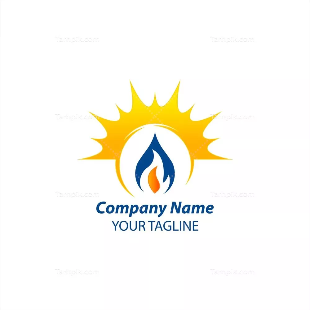 الگوی وکتوری لوگو آتش و آب: نماد گرما و سرما