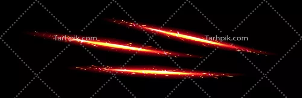 وکتور اثر سهمگین خط آتش با جرقههای نور و اثرات ترقهای