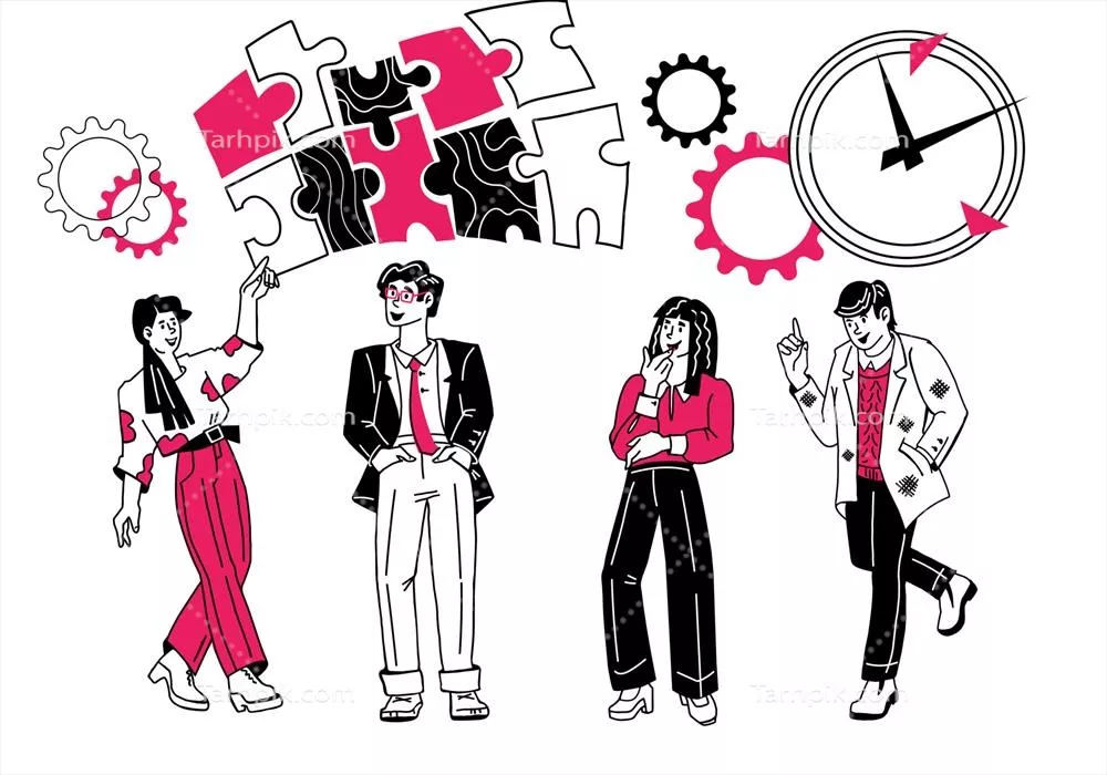 وکتور طرح برنامه ورزشی با شخصیت‌های زن در پس‌زمینه و الهام‌بخشی برای تناسب اندام