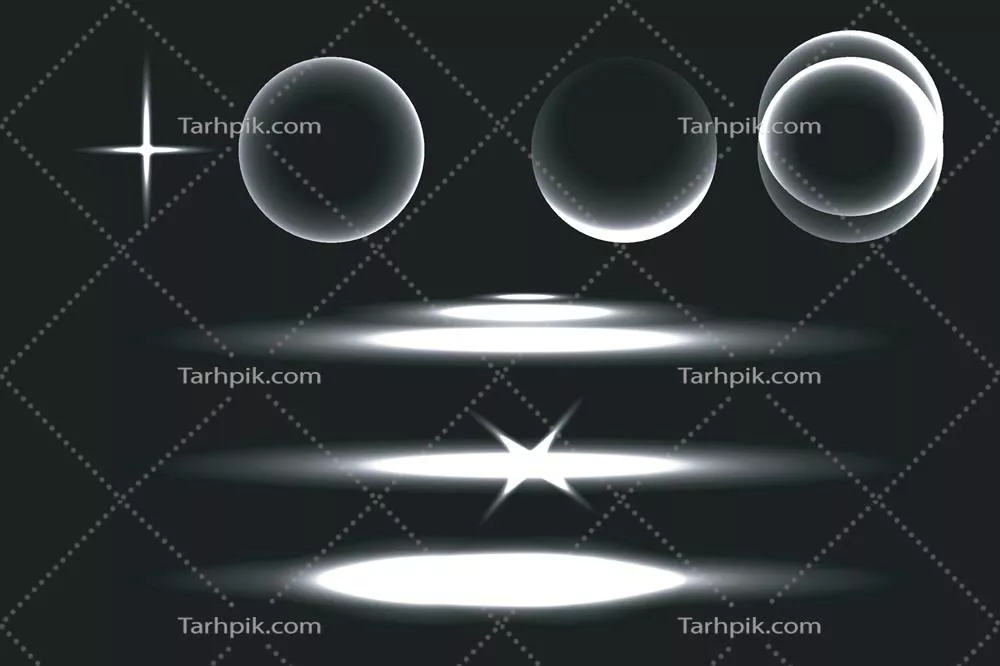 نورافکن در زمینه سیاه: اثر درخشش و جرقه وکتور