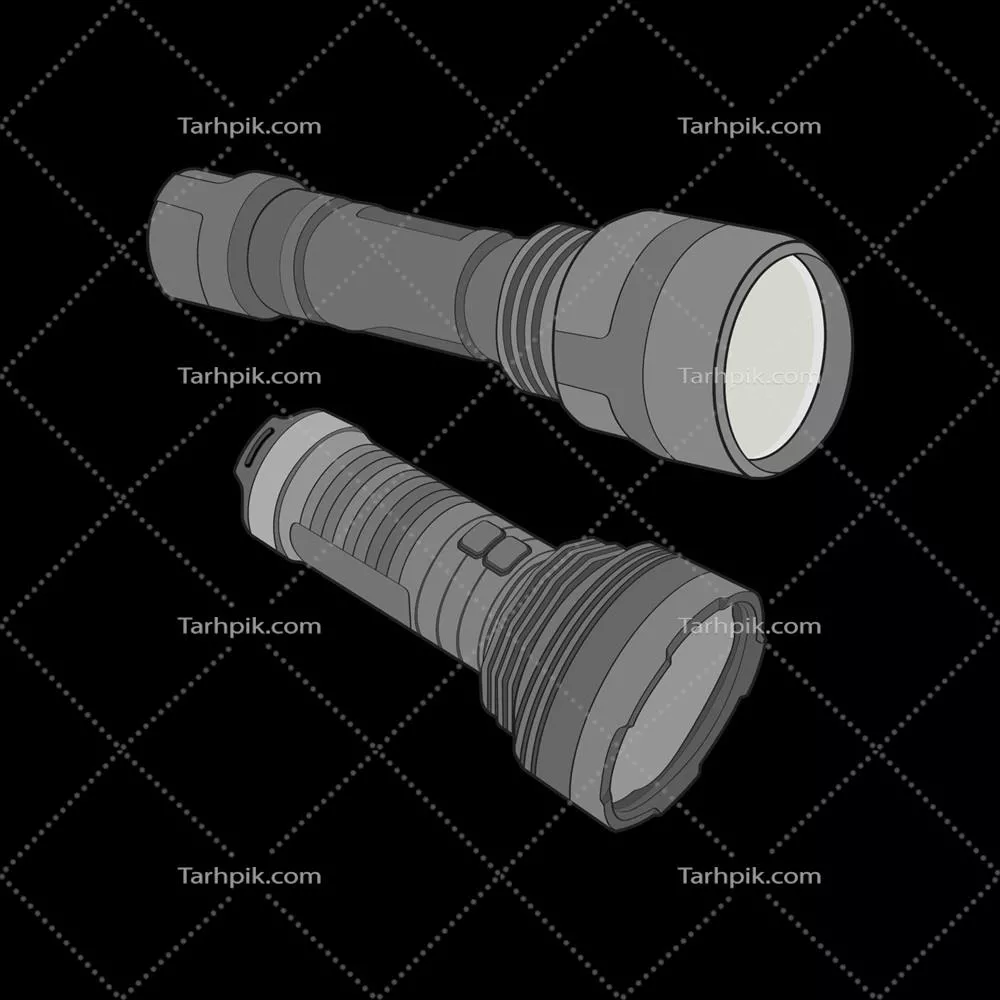 مجموعه آیکون‌های چراغ قوه به سبک وکتوری و طراحی مسطح