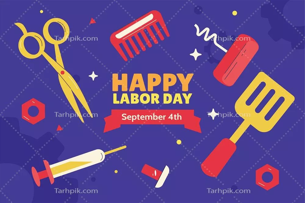 طرح وکتور زمینه مسطح برای جشن روز کارگر آمریکایی