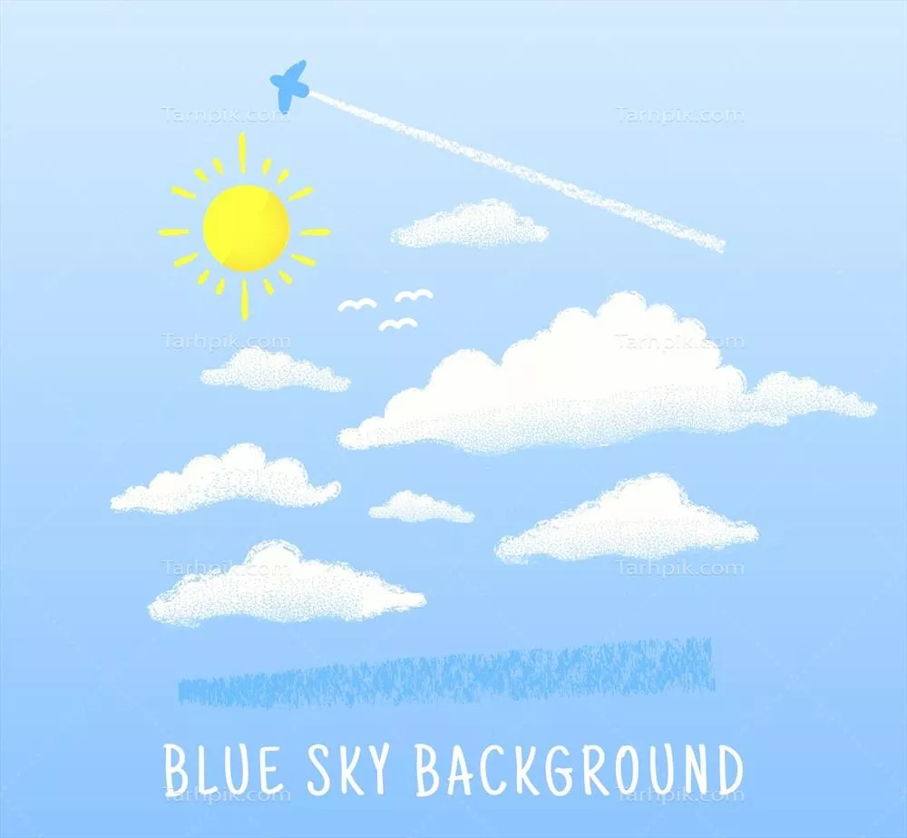 پسزمینه وکتوری آسمان آبی صاف و روشن برای طراحی گرافیکی