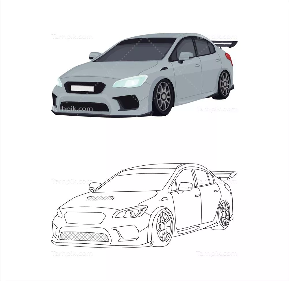 وکتور تصویر از نمای جلویی واگن تخت در سیستم حمل و نقل ریلی