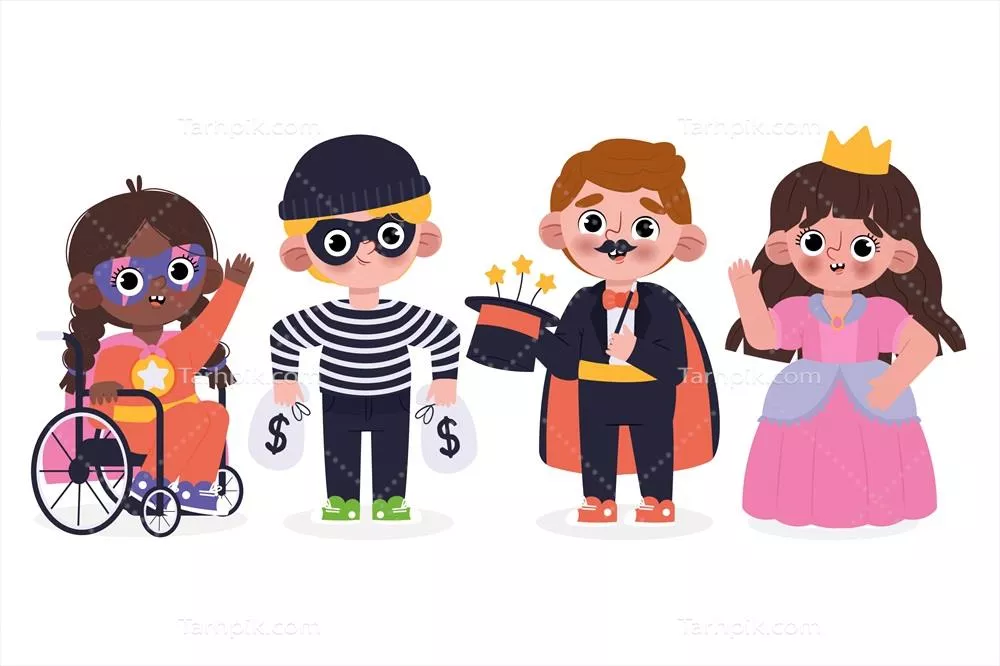 مجموعه لباس های کارناوالی تخت با طراحی وکتور منحصر به فرد