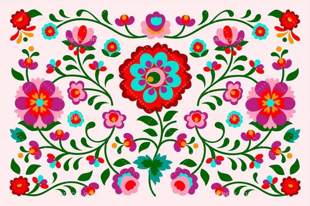 طرح وکتور پس‌زمینه‌ی رنگی و برجسته مکزیکی با طراحی مسطح