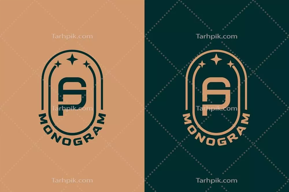 الگوی طراحی لوگو مونوگرام مسطح - طراحی وکتور با کیفیت بالا