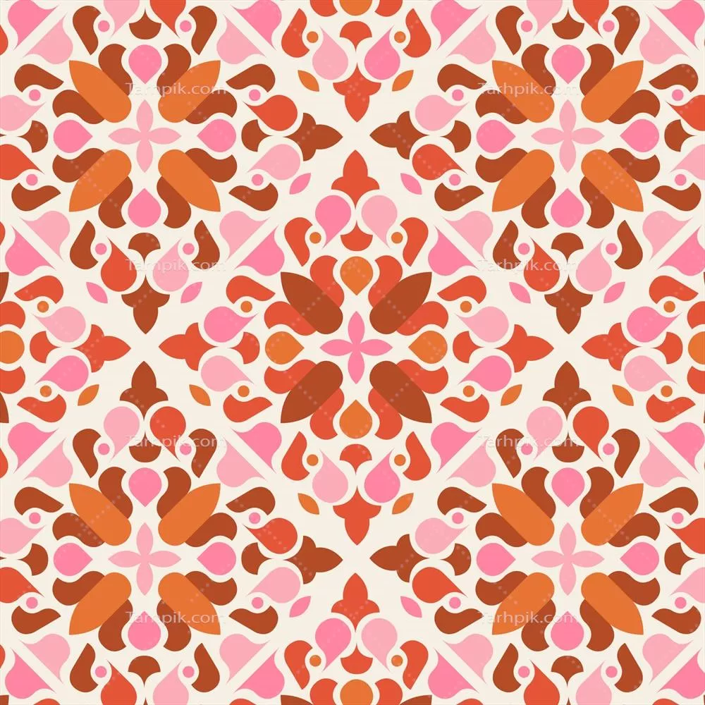 الگوی آرابسک مسطح طراحی شده - وکتور با جزئیات زیبا و مدرن