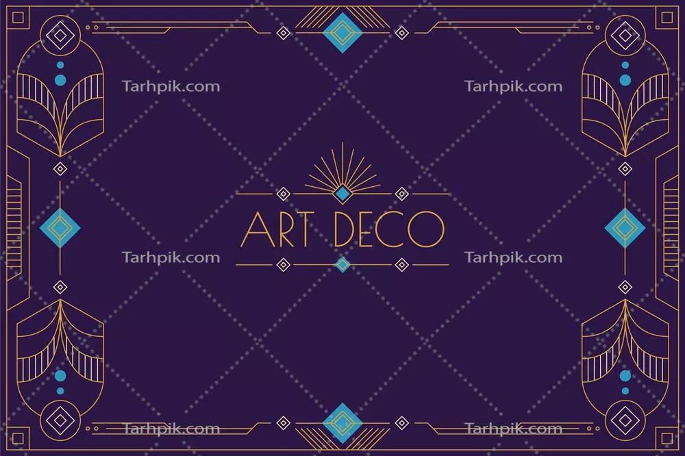 وکتور پس‌زمینه گرافیکی هندسی طراحی تخت به سبک آرت دکو