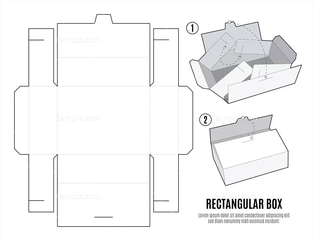 قالب برش داده شده برای طراحی مسطح جعبه با کیفیت وکتور