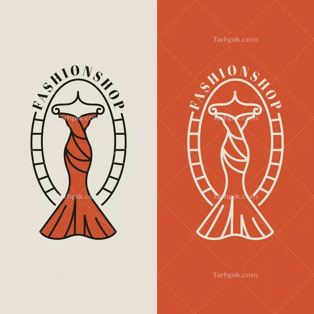 الگوی لوگوی فروشگاه پوشاک با طراحی مسطح و وکتور
