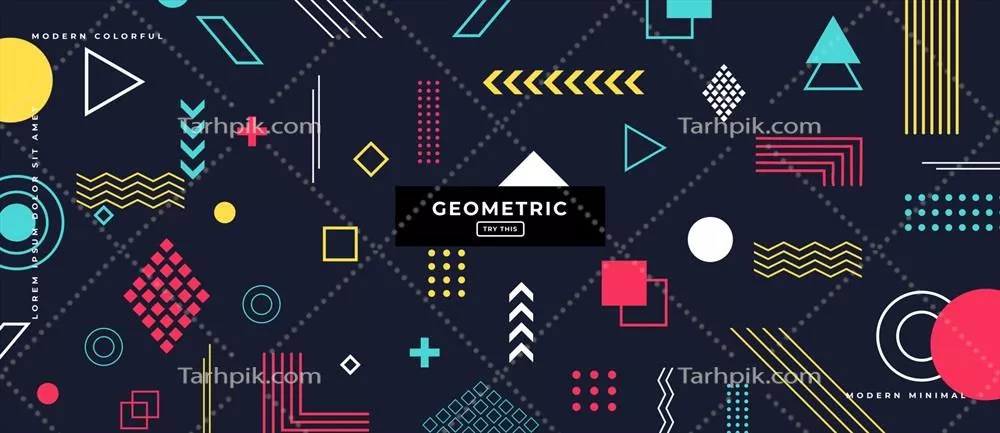 وکتور پسزمینه طراحی مسطح با اشکال هندسی به سبک ممفیس