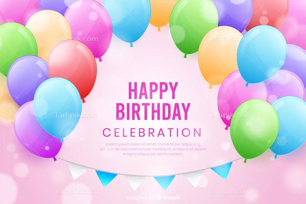 وکتور تصویر زمینه مسطح طراحی شده برای تولد با حال و هوای شاد