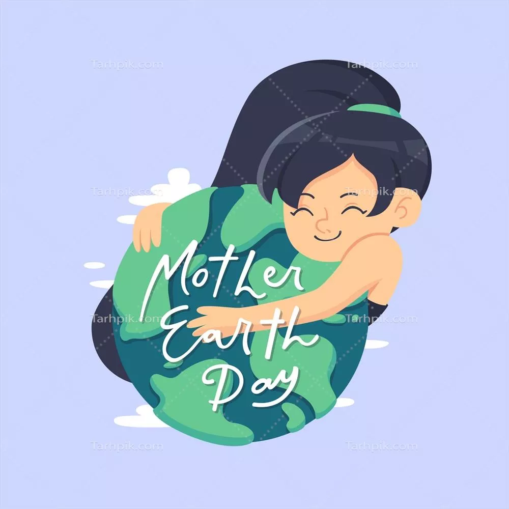 طراحی مسطح مفهوم روز زمین مادر با گرافیک و وکتور زیبا