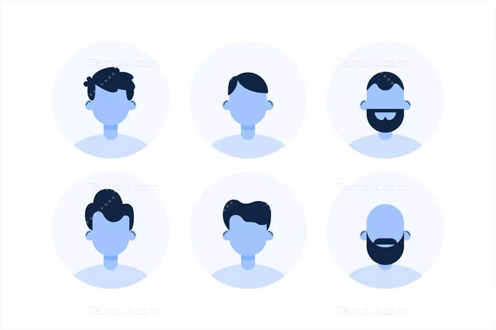 مجموعه آیکون پروفایل به سبک فلت با طرح‌های وکتور خلاقانه