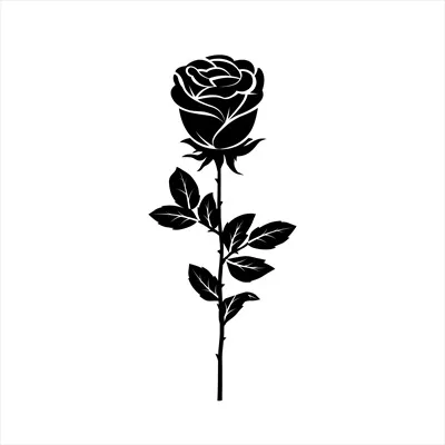 سیاه‌اسیبی طراحی شده با سبک فلت از گل رز وکتور