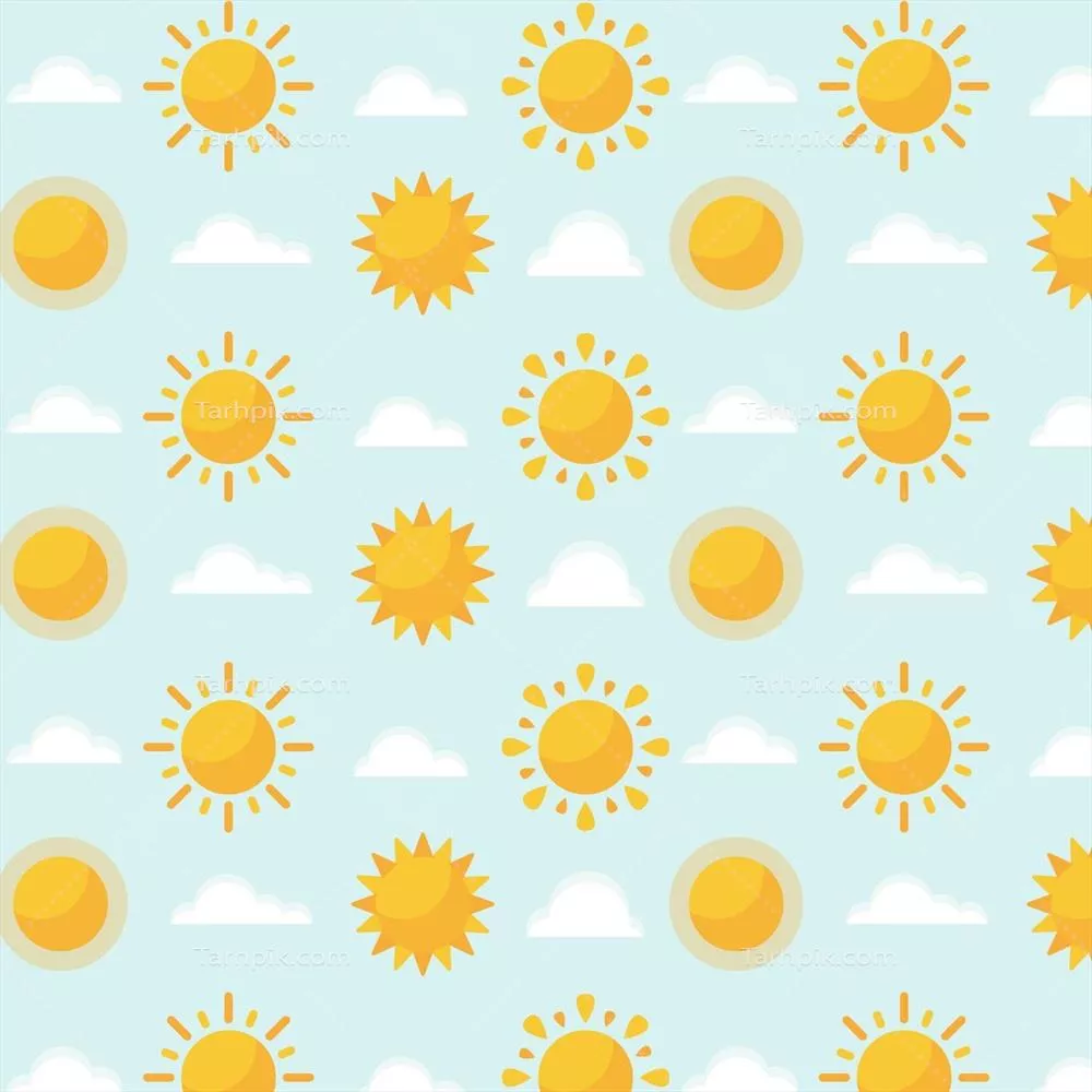 الگوی وکتور خورشید با طراحی مسطح و ساده برای استفاده در گرافیک