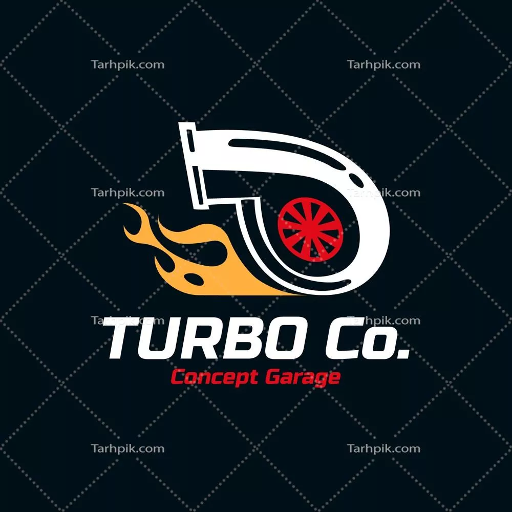 طراحی لوگو با طراحی ساده تخت و طرح توربو - وکتورهای زیبا و حرفه‌ای