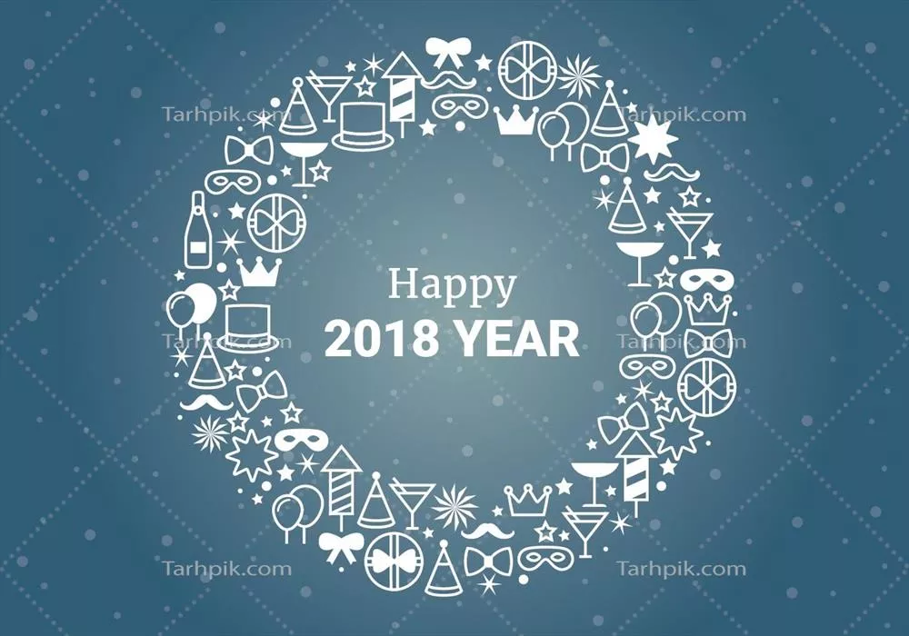 طراحی فلت و وکتور برای تبریک سال نو مناسب برای کارت تبریک، پوستر و دکوراسیون