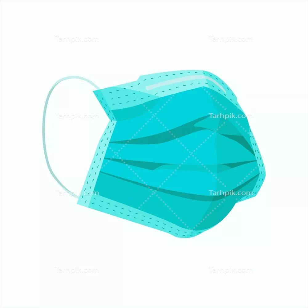 وکتور طرح برداری ماسک پزشکی مسطح با تمرکز بر مفاهیم بهداشتی و سلامتی
