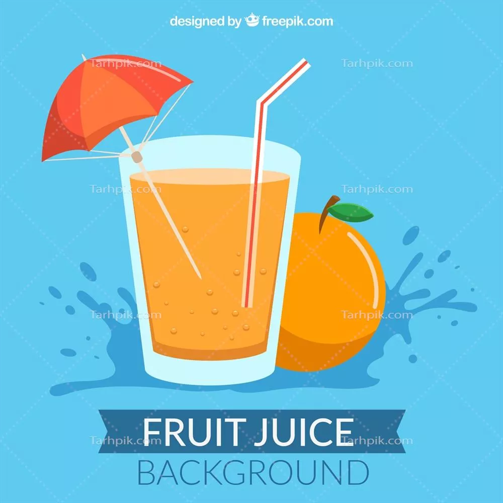 پسزمینه وکتوری آبمیوه نارنجی تخت با طراحی مدرن