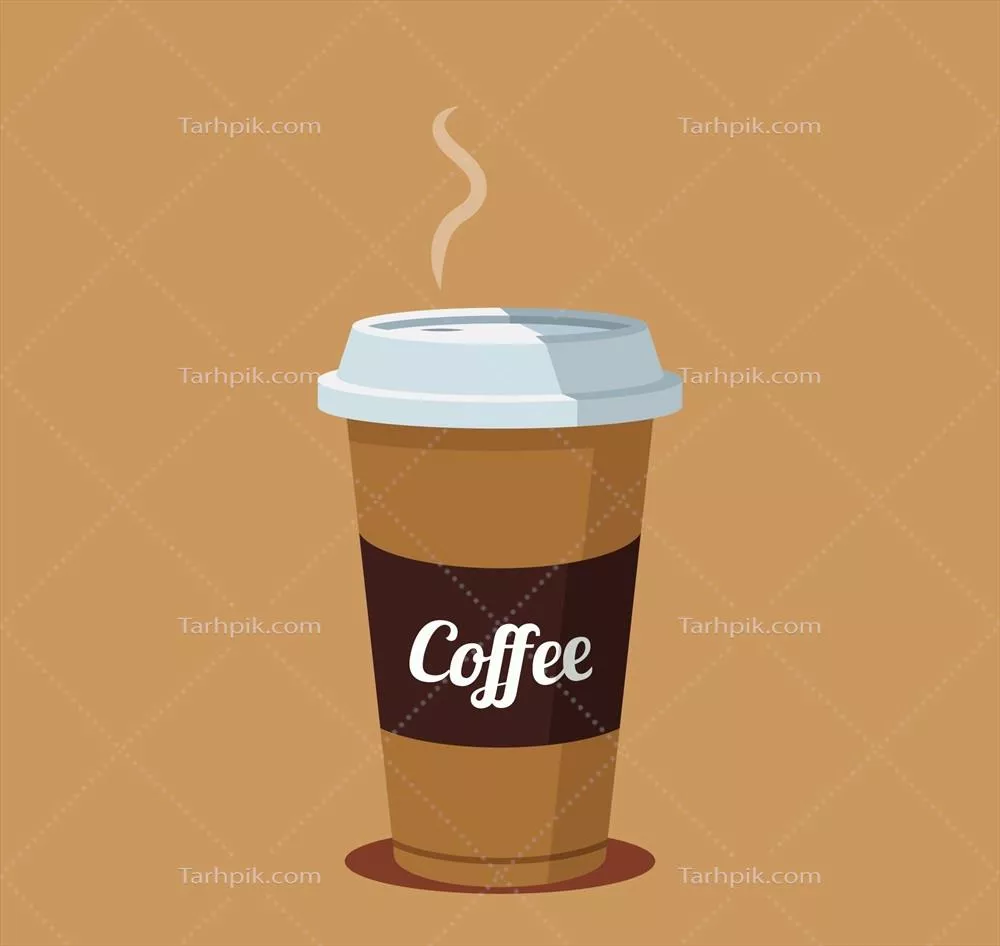 طرح وکتور فنجان قهوه کاغذی تخت - طراحی مدرن و ساده