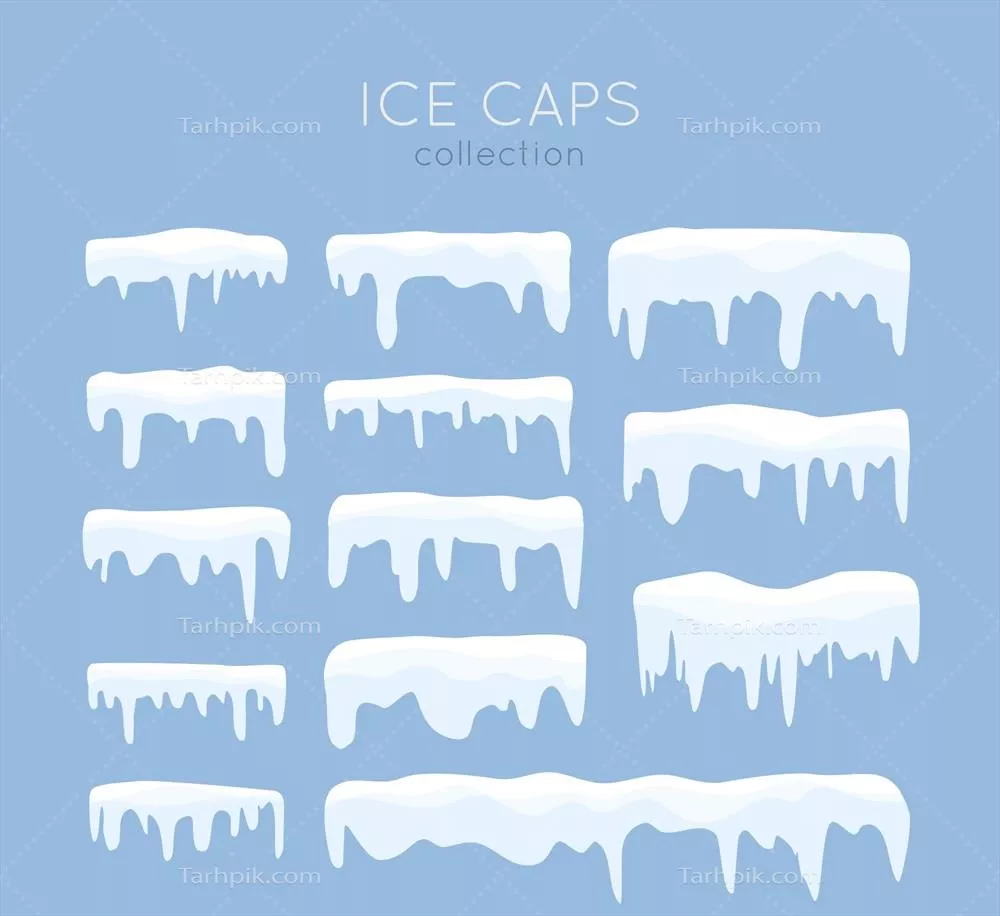 مجموعه وکتور کلاه برفی تخت با طراحی‌های خلاقانه و زیبا