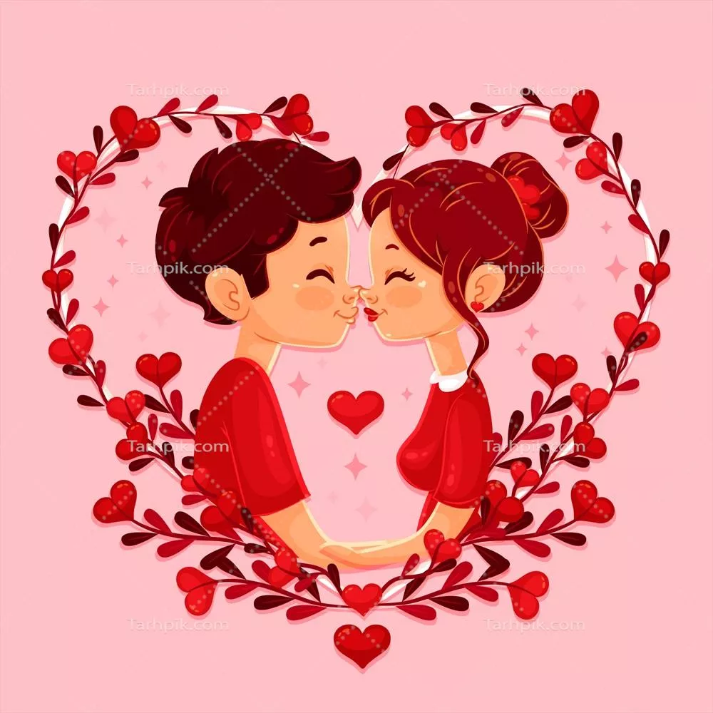 والپیپر وکتور فلت مناسب ولنتاین با طراحی زیبا و عاشقانه