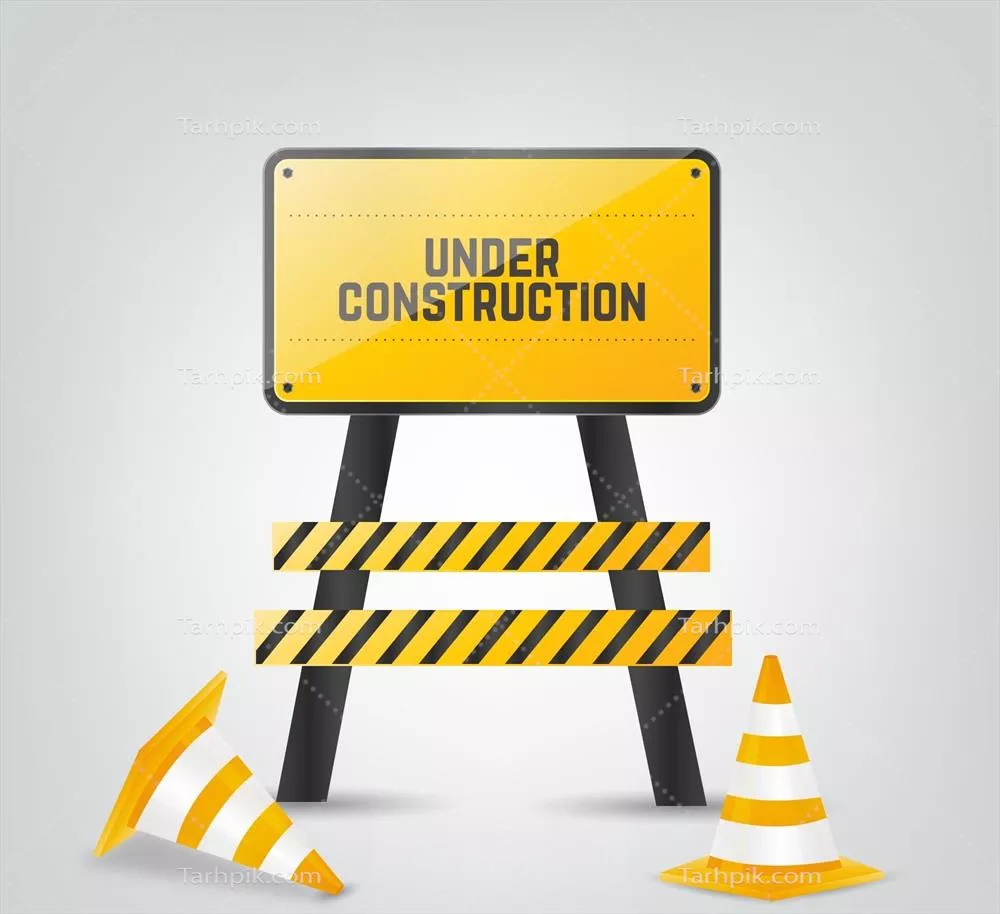 پسزمینهای از علامت هشدار ساخت و ساز با طراحی وکتور