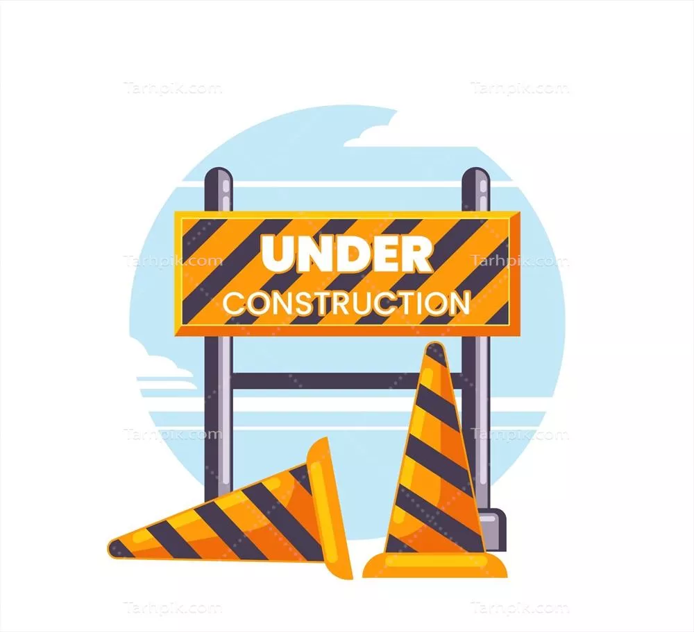 پسزمینه وکتور علامت هشدار ساخت و ساز به صورت مسطح