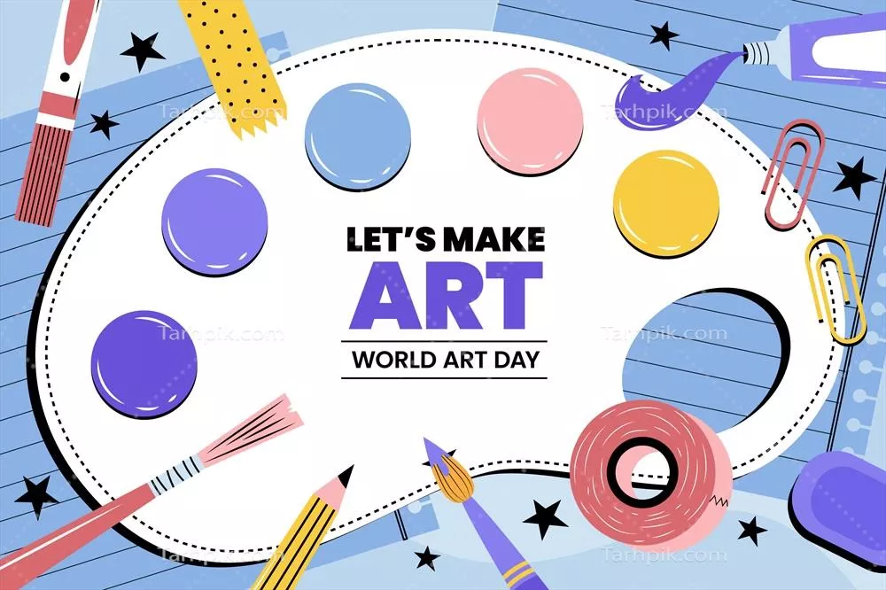 پسزمینه وکتوری جشن روز هنر جهانی در دنیای صاف