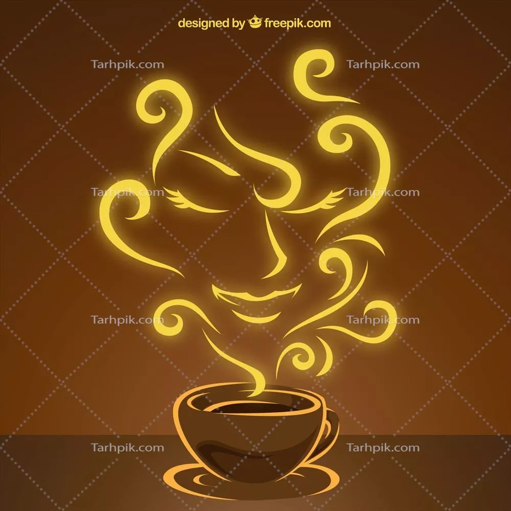 طرح وکتور زمینه قهوه با طعمهای متنوع و جزییات خاص