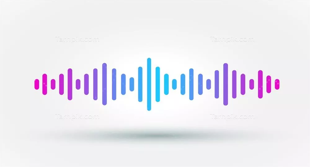 وکتور اکولایزر موج صوتی با گرادیان شناور به صورت ایزوله بر روی پسزمینه سفید