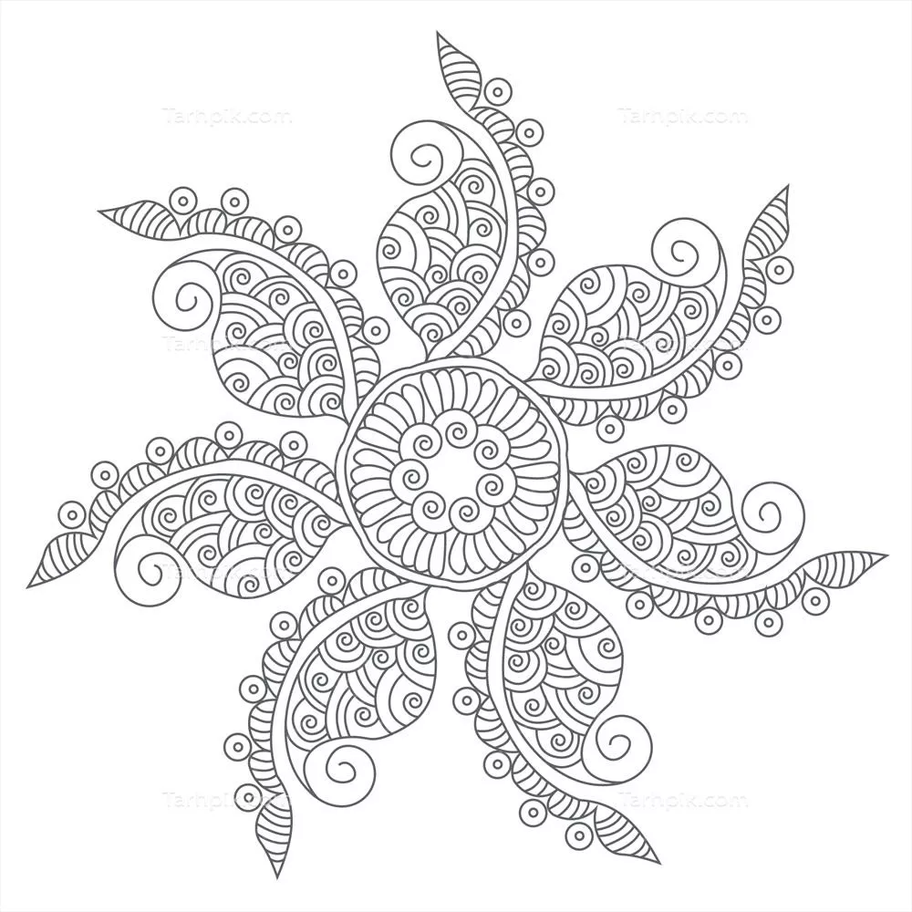 پسزمینه وکتوری ماندالا با الگوهای گلدار زیبا و متنوع