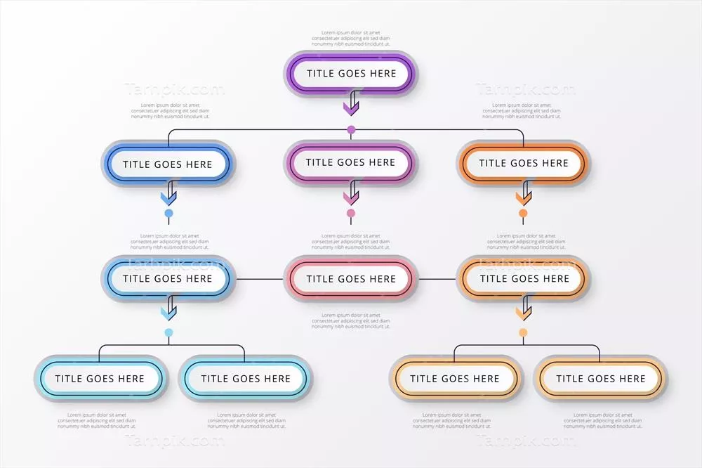قالب اینفوگرافیک نمودار جریان وکتور برای نمایش دادهها