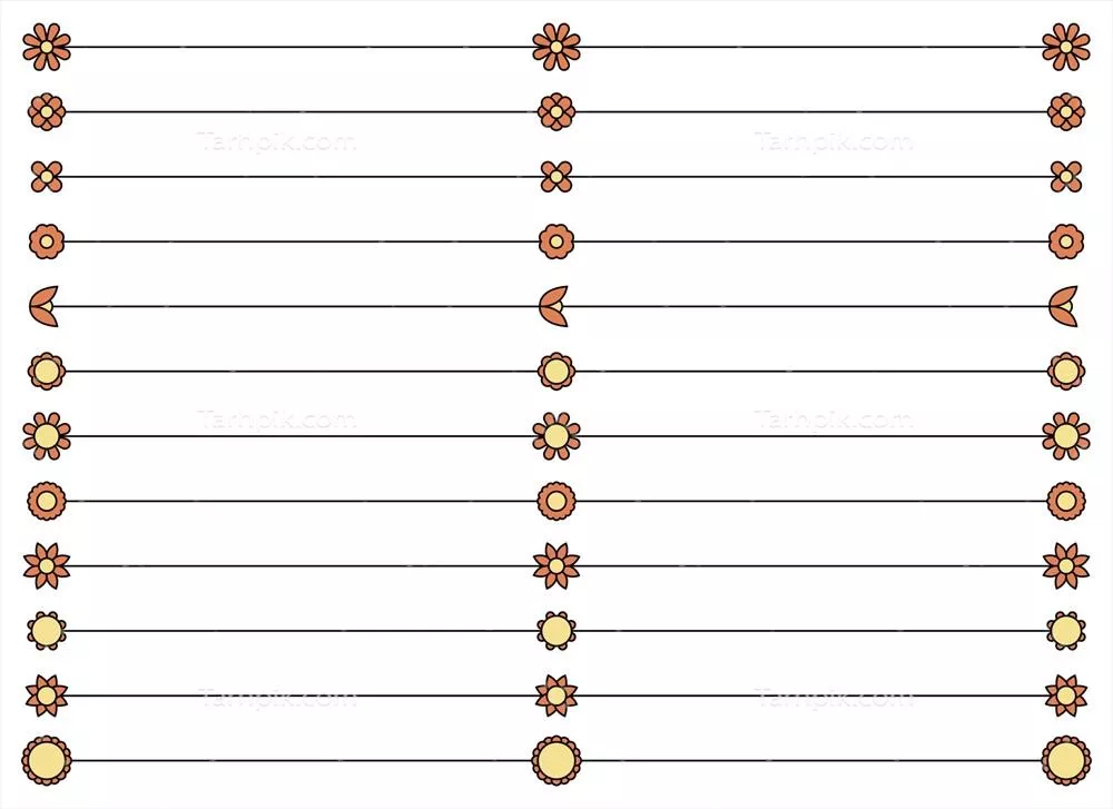 مجموعه وکتور از جداکننده های گل برای طراحی های گرافیکی