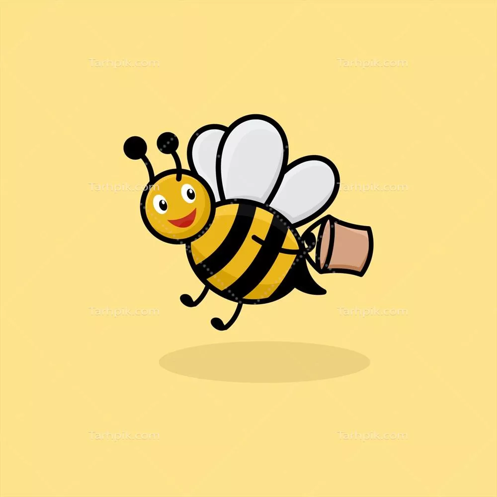 وکتور طراحی لوگو بامزه برای زنبور پرنده با گرافیک جذاب