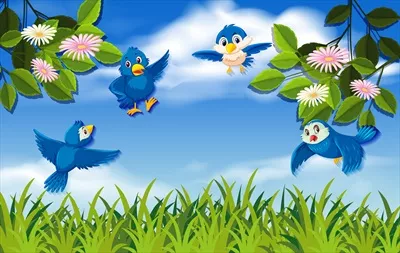 وکتور تصویرسازی پرندگان آبی پرنده در طبیعت با زیبایی خیرهکننده