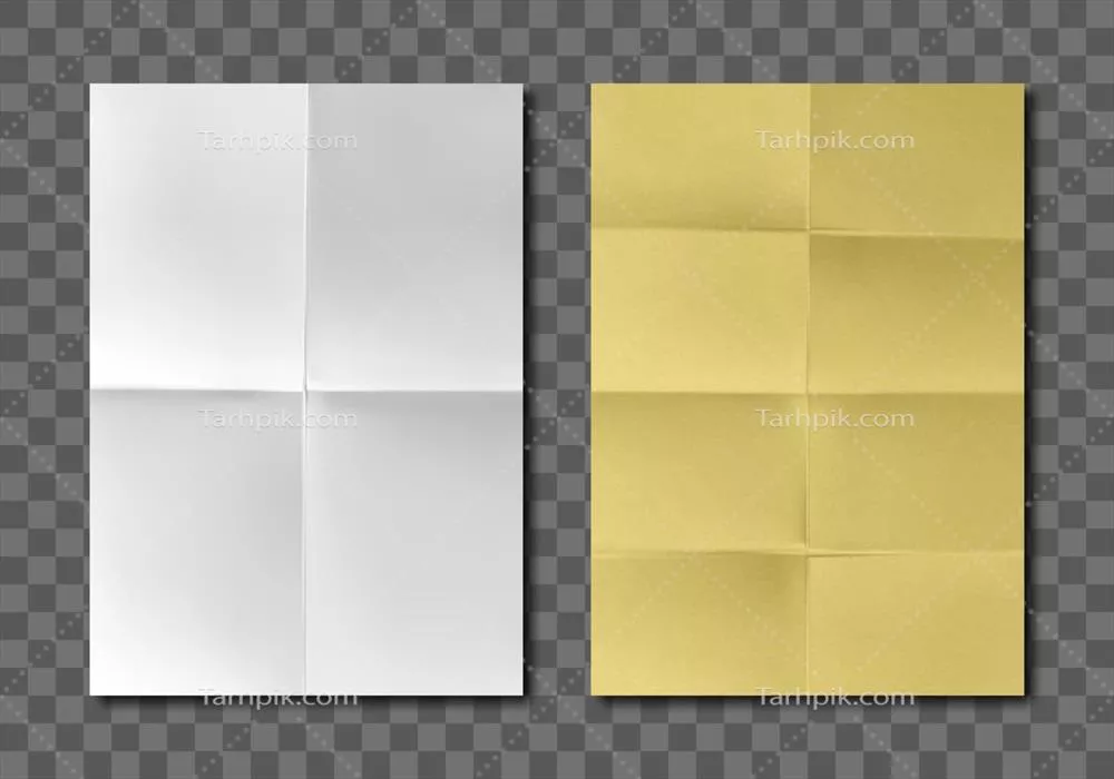 وکتور برگههای کاغذی سفید و زرد تا شده برای هنر و صنایع دستی